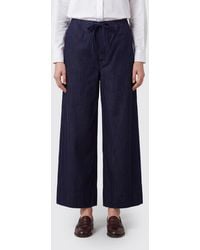 Max Mara - Wide-Leg Cotton Trousers With Elasticated Waist - Lyst