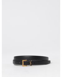 Saint Laurent - Cassandre Grained Leather Belt - Lyst