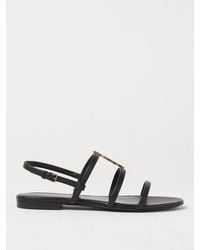 Saint Laurent - Sandali Con Placca Cassandre - Lyst