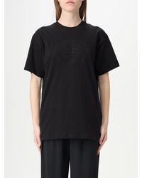 Elisabetta Franchi - Embossed Logo Short Sleeve Tee - Lyst