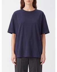 KHAITE - Cotton Crew-Neck T-Shirt With Dropped Shoulders - Lyst