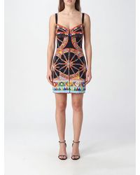 Dolce & Gabbana - Dolce &Amp Gabbana Carretto Siciliano Print Silk Bustier Mini Dress - Lyst
