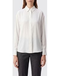 Calvin Klein - Silk Shirt With Ruffles And Concealed Placket - Lyst