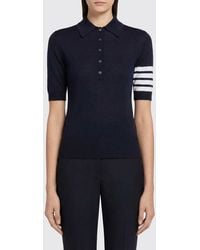 Thom Browne - 4-Bar Virgin Wool Knit Polo - Lyst