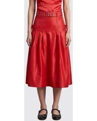 Ganni - High-Waisted A-Line Midi Skirt - Lyst