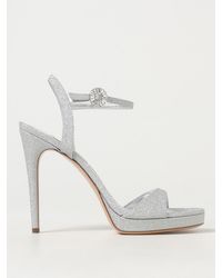 Casadei - Glitter Leather Sandals - Lyst