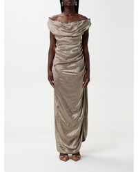 Vivienne Westwood - Goldenes drapiertes ärmelloses kleid - Lyst