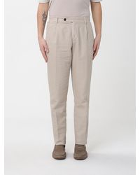 Eleventy - Cotton And Linen Slim Fit Trousers - Lyst