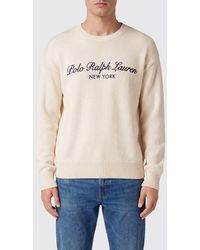 Polo Ralph Lauren - Wool And Cotton Blend Jumper With Jacquard Logo - Lyst