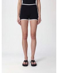 Courreges - Courr&Egrave	Ges High-Waisted Cotton Shorts With Elasticated Waist - Lyst