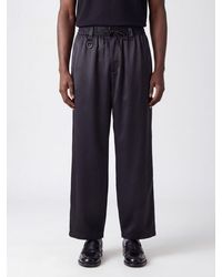 Y-3 - Wide-Leg Cotton Blend Jogging Trousers With Drawstring - Lyst