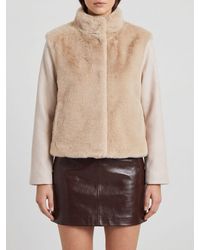 Herno - High Neck Faux Fur Jacket With Concealed Closure - Lyst