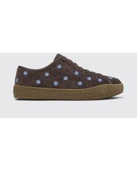 Camper - Peu Terreno Suede Sneakers With Floral Embroidery - Lyst