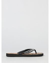 Versace Jeans Couture - Rubber Flip Flops With Printed Logo - Lyst