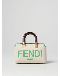 Fendi - Borsa Mini By The Way in canvas con logo ricamato - Lyst