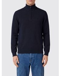 Emporio Armani - Cotton Polo Neck Jumper With A Half-Zip Closure - Lyst