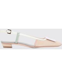 Roger Vivier - Belle Vivier Two-Tone Leather Slingback Ballet Flats - Lyst