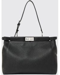 Fendi - My Peekaboo Roman Leather Shoulder Bag With Twist-Lock Closure - Lyst