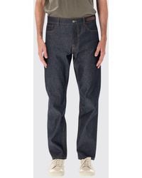 Lanvin - Five-Pocket Straight Fit Cotton Denim Jeans With Pleats - Lyst