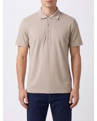Eleventy - Short-Sleeved Cotton Polo Shirt With Ribbed Collar And Placket - Lyst