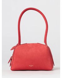Alaïa - Small Le Bouledogue Calfskin Leather And Nubuck Bowling Bag - Lyst