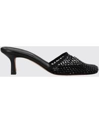 Alysi - Mesh Mules With Square Toe And Rhinestone Embellishment On The Mid-Heel - Lyst