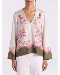 Momoní - Momon&Igrave Floral Print Silk Blouse - Lyst