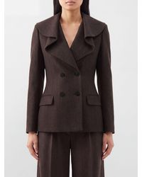 McQueen - Slim Fit Double-Breasted Wool Blazer With Shawl Collar - Lyst