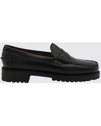 Sebago - Smooth Leather Penny Loafers With Notched Rubber Sole - Lyst