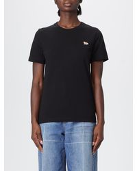 Maison Kitsuné - Maison Kitsun&Eacute Cotton T-Shirt With Logo - Lyst