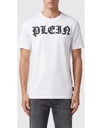 Philipp Plein - Gothic Graphic Print Cotton T-Shirt With Contrasting Logo - Lyst
