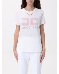 Elisabetta Franchi - Logo Printed Crewneck T-Shirt - Lyst