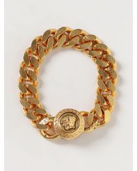 Versace - Tone Metal Bracelet With Embossed Medusa Detail - Lyst
