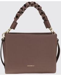 Coccinelle - Boheme Grained Leather Mini Handbag With Woven Handle - Lyst