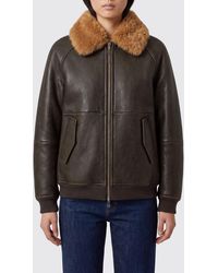 Brunello Cucinelli - Cropped Lambskin Bomber Jacket With Fur Collar - Lyst