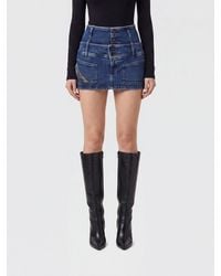 DIESEL - De-Coriva-S High-Waisted Cotton Mini Skirt With Patch Pockets - Lyst