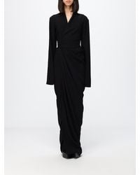 Rick Owens - Asymmetrical Draped V-Neck Long Evening Gown - Lyst