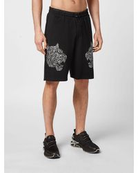 Philipp Plein - Jersey Jogging Shorts With Graphic Print And Drawstring Waist - Lyst