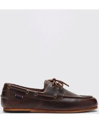 Sebago - Owen Tumbled Leather Boat Shoes With Adjustable Laces - Lyst