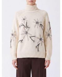P.A.R.O.S.H. - P.A.R.O.S.H. Floral Jacquard Cashmere Turtleneck Sweater - Lyst