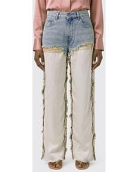 Haikure - Bonnie Wide Leg Satin Denim Jeans - Lyst