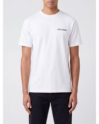 Filson - Crewneck Cotton T-Shirt With Front Contrast Logo - Lyst