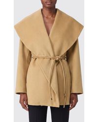 Sportmax - Short Virgin Wool Robe Coat With Belt And Sailor Collar - Lyst