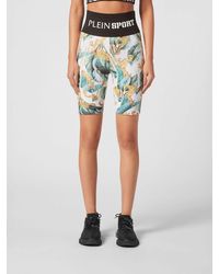 Philipp Plein - High-Waisted Tech Fabric Sports Shorts With Graphic Print - Lyst