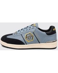 Philipp Plein - Retro Hustle Leather Sneakers With Hexagon Logo - Lyst