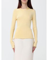 Alaïa - AlaiA Slim Fit Ribbed Silk Crewneck Jumper With Long Sleeves - Lyst