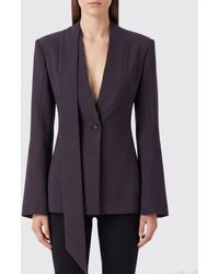 The Attico - Slim Fit Virgin Wool Blazer With Satin Shawl Collar - Lyst
