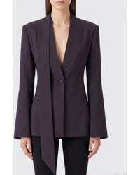 The Attico - Slim Fit Virgin Wool Blazer With Satin Shawl Collar - Lyst