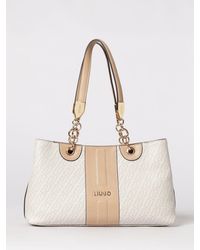 Liu Jo - Grained Synthetic Leather Bag With Printed Monogram - Lyst