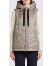 Max Mara - Padded Technical Fabric Vest With Hood And High Neck - Lyst